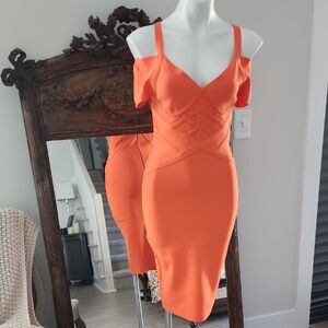 Orange Off-Shoulder Dress